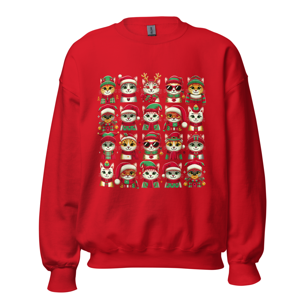 Festive Cats Xmas Sweatshirt - Wonderful Cats