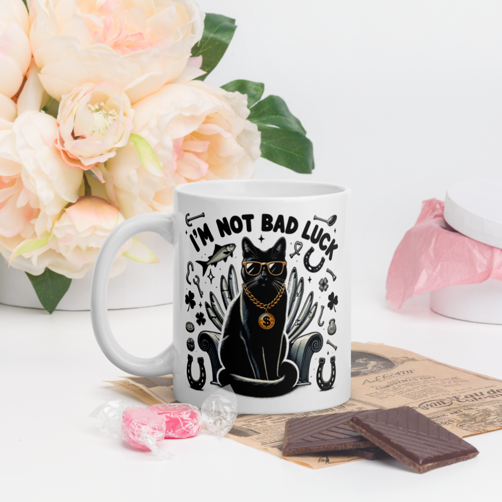 I'm Not Bad Luck - Black Cat Lover's Mug - Wonderful Cats