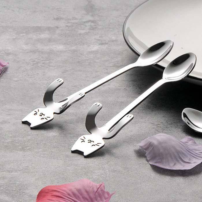 Stainless Steel Cat Teaspoons - Wonderful Cats