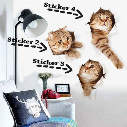 3D Cat Wall/Toilet Sticker - Wonderful Cats