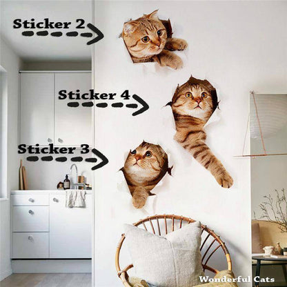 3D Cat Wall/Toilet Sticker - Wonderful Cats