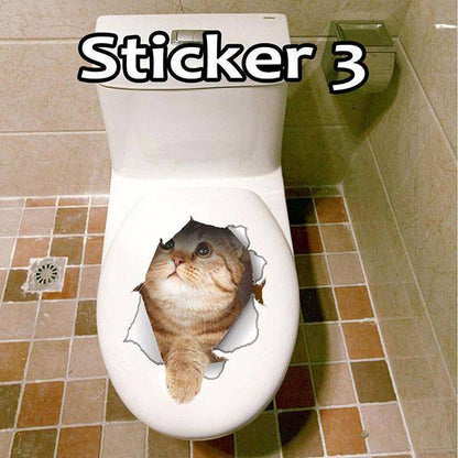 3D Cat Wall/Toilet Sticker - Wonderful Cats