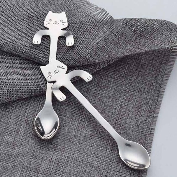 Stainless Steel Cat Teaspoons - Wonderful Cats