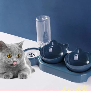 Automatic Pet Feeder with Raised Stand - 3-in-1 Bowl - Wonderful Cats