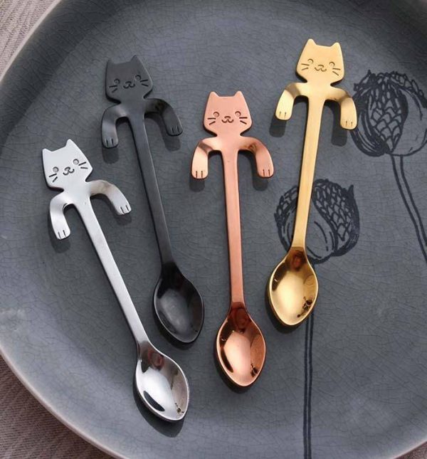 Stainless Steel Cat Teaspoons - Wonderful Cats