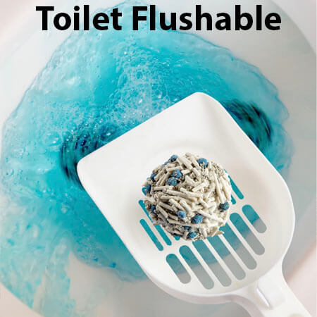 100% flushable. Dissolves completely in water